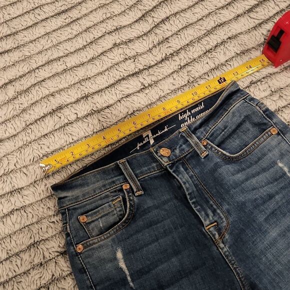 7 for all mankind high waist ankle gwenevere skinny distressed jeans size 24 - Picture 10 of 11